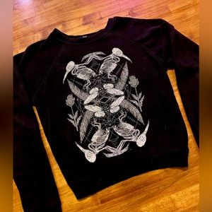Fennec Design Crew Neck Sweater. Hand screen printed in the USA